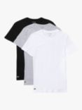 Lacoste Cotton Lounge T-Shirt, Pack of 3, Black/White/Grey