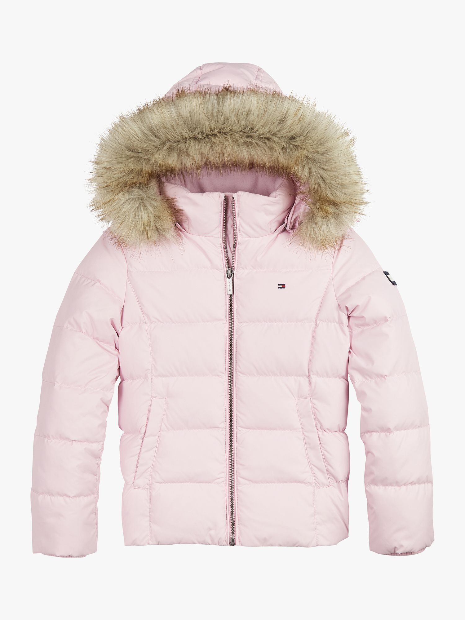 Tommy Hilfiger Girls' Essential Jacket, Pink at John Lewis & Partners