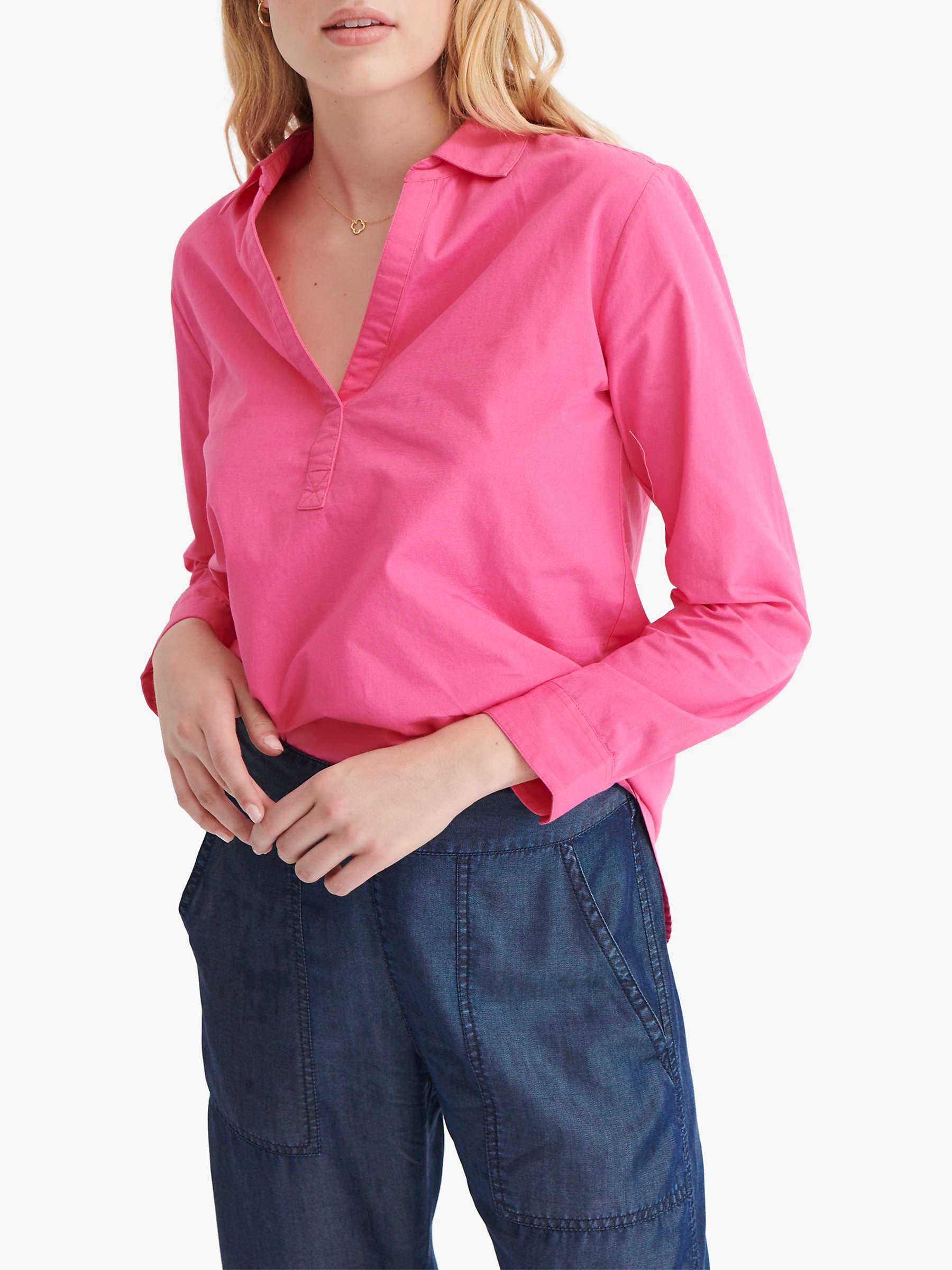 NRBY Chrissie Cotton Poplin Shirt, Pink at John Lewis & Partners