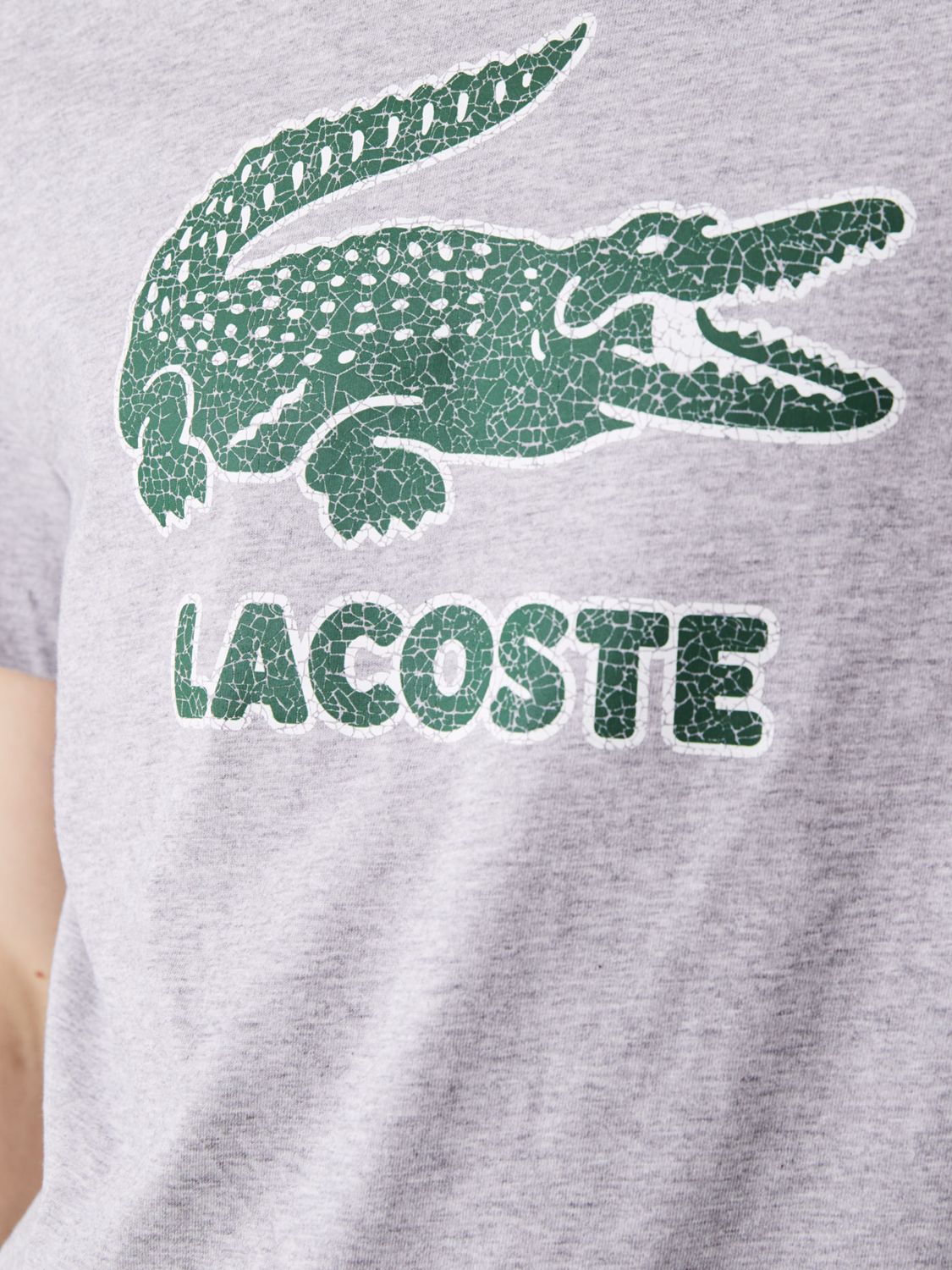 Lacoste Large Croc T-Shirt, Grey Marl