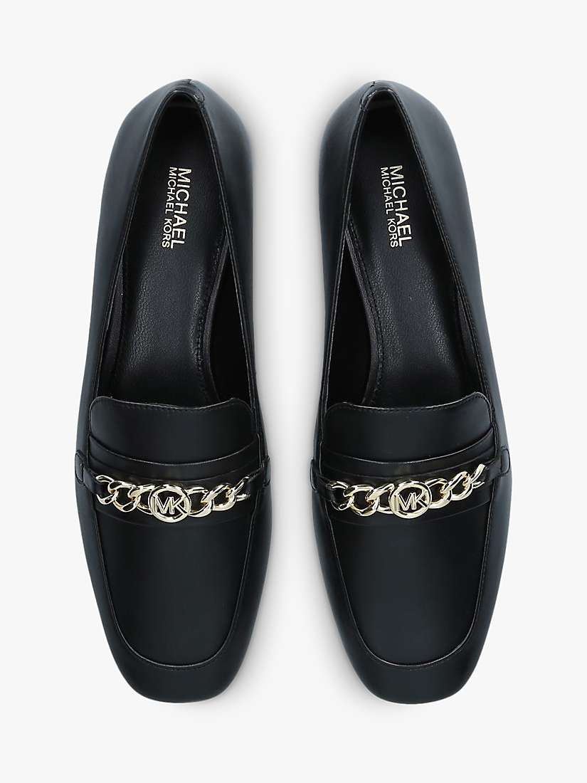 Buy MICHAEL Michael Kors Dolores Leather Loafers, Black Online at johnlewis.com