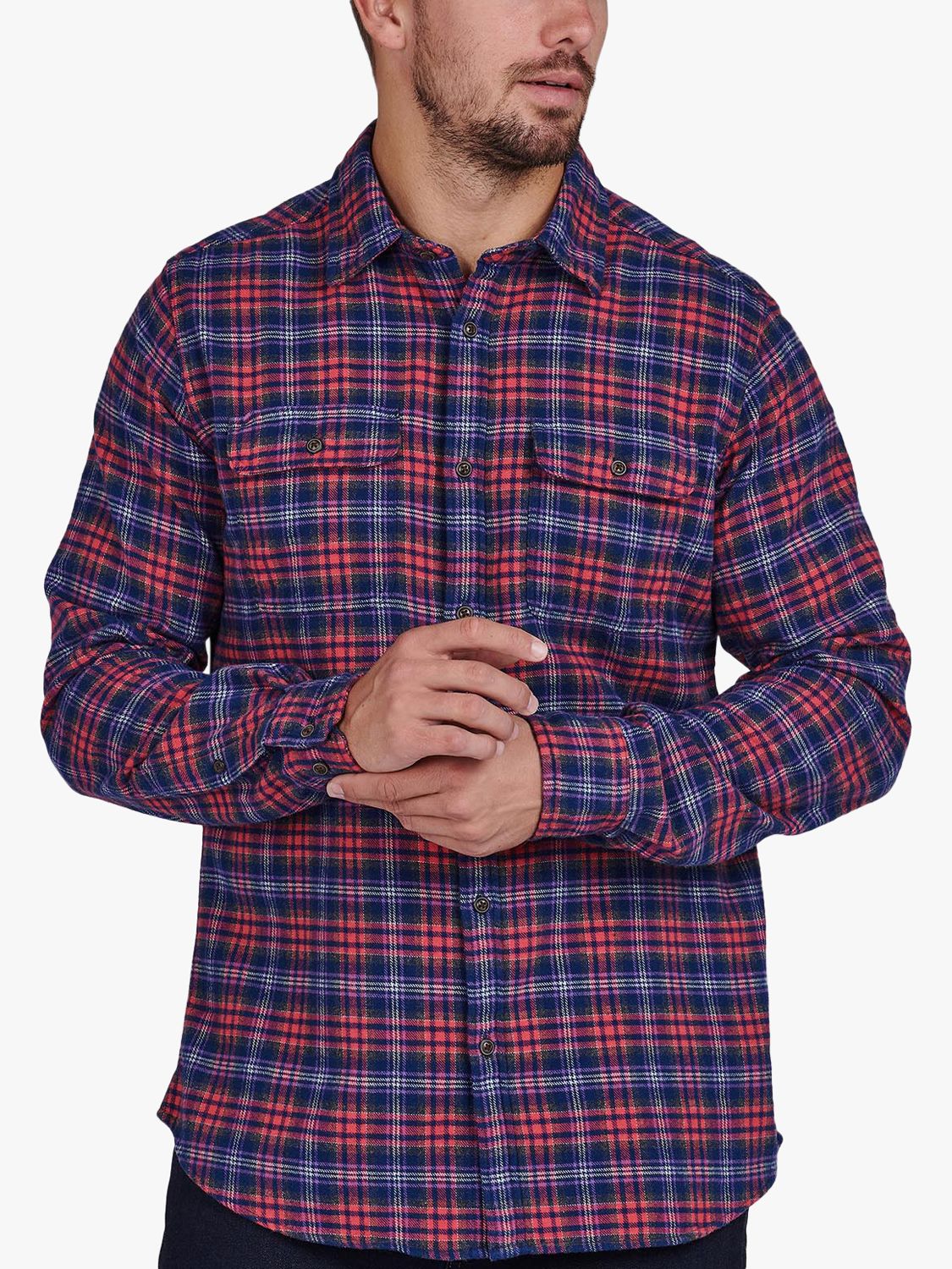Barbour International Rock Check Shirt, Sunbleached Red