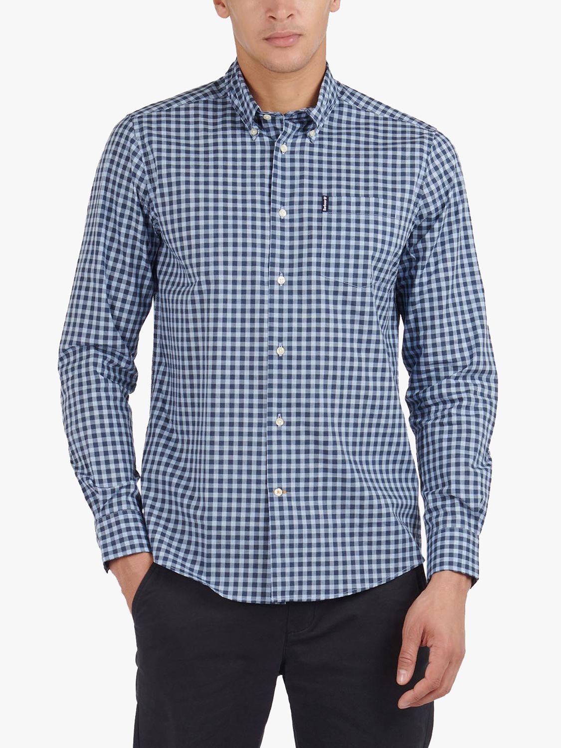 Barbour Lifestyle Gingham Check Button Down Collar Shirt, Blue/Multi at ...