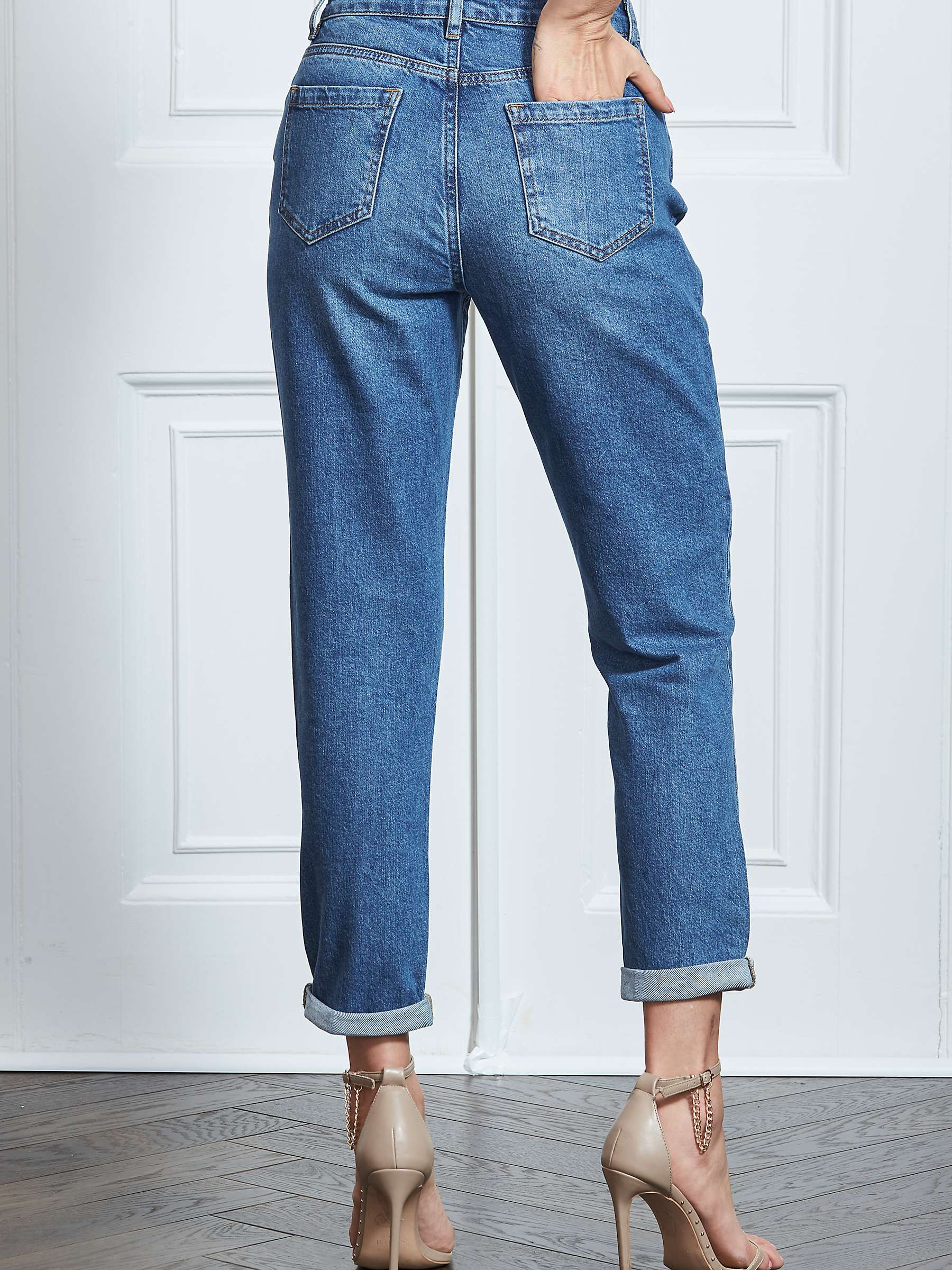 Buy Sosandar Mom Jeans, Mid Blue Online at johnlewis.com