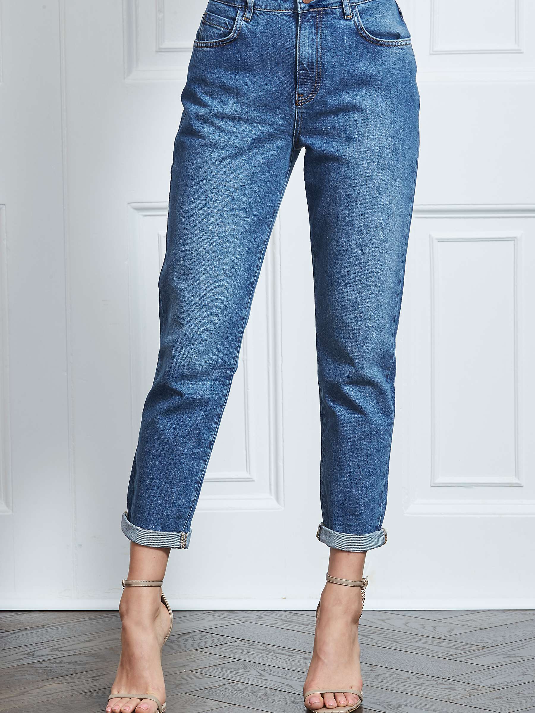 Buy Sosandar Mom Jeans, Mid Blue Online at johnlewis.com