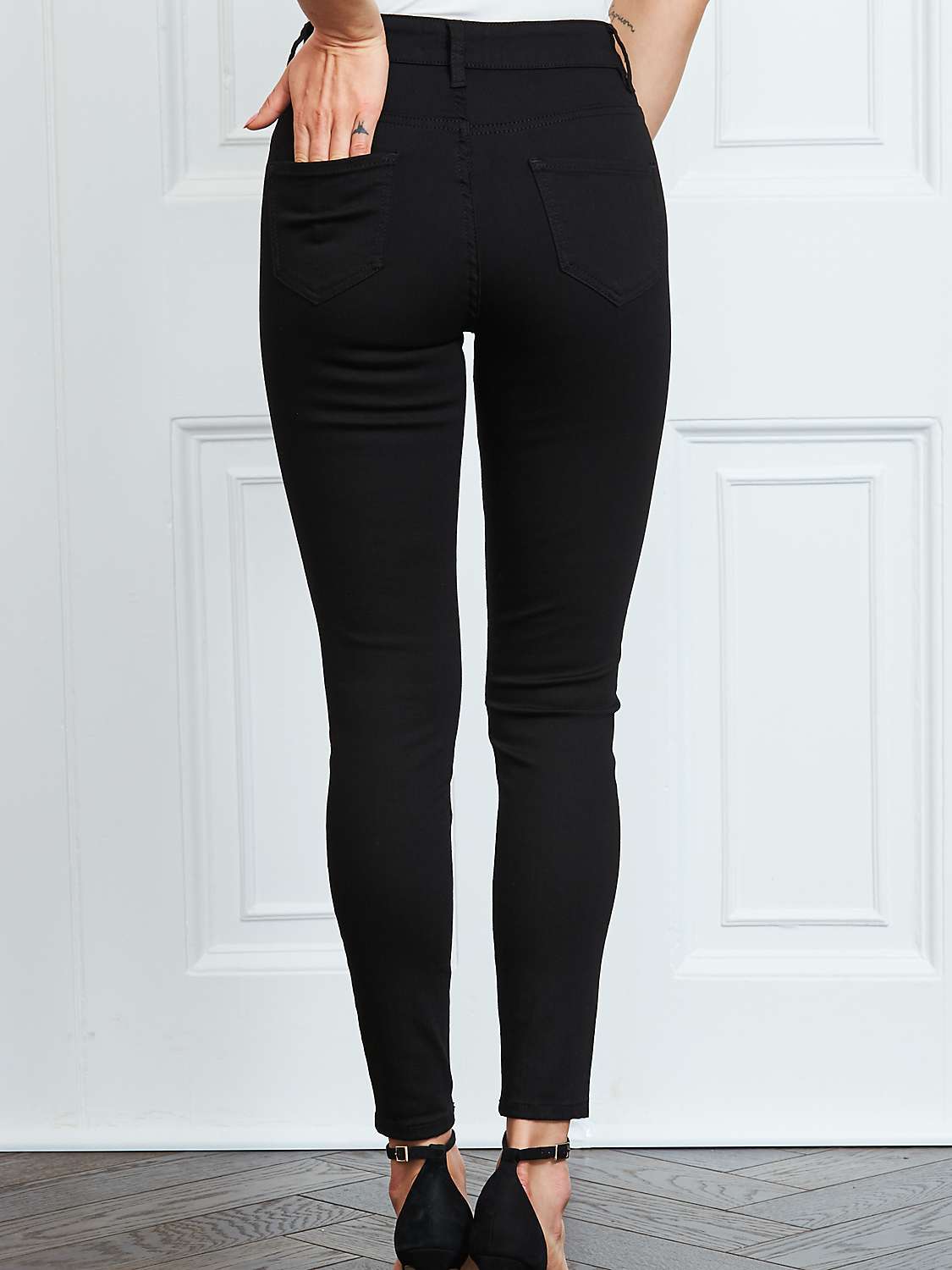 Buy Sosandar Perfect Skinny Jeans, Black Online at johnlewis.com