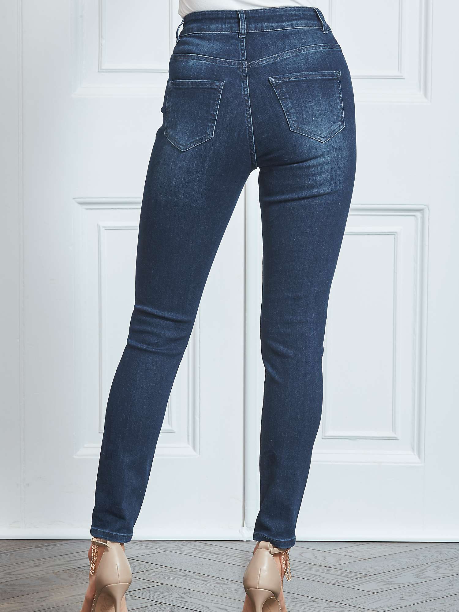 Buy Sosandar Skinny Ankle Grazer Jeans, Indigo Blue Online at johnlewis.com