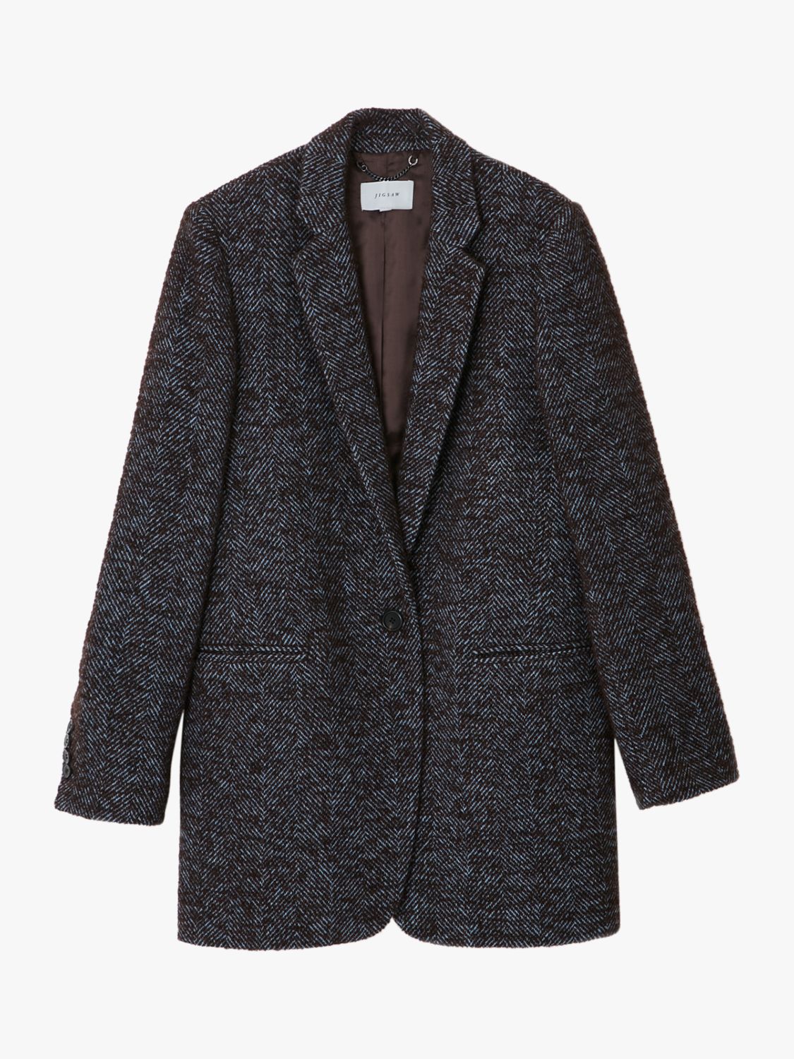 Jigsaw Ember Herringbone Wool Blend Coat, Oxblood