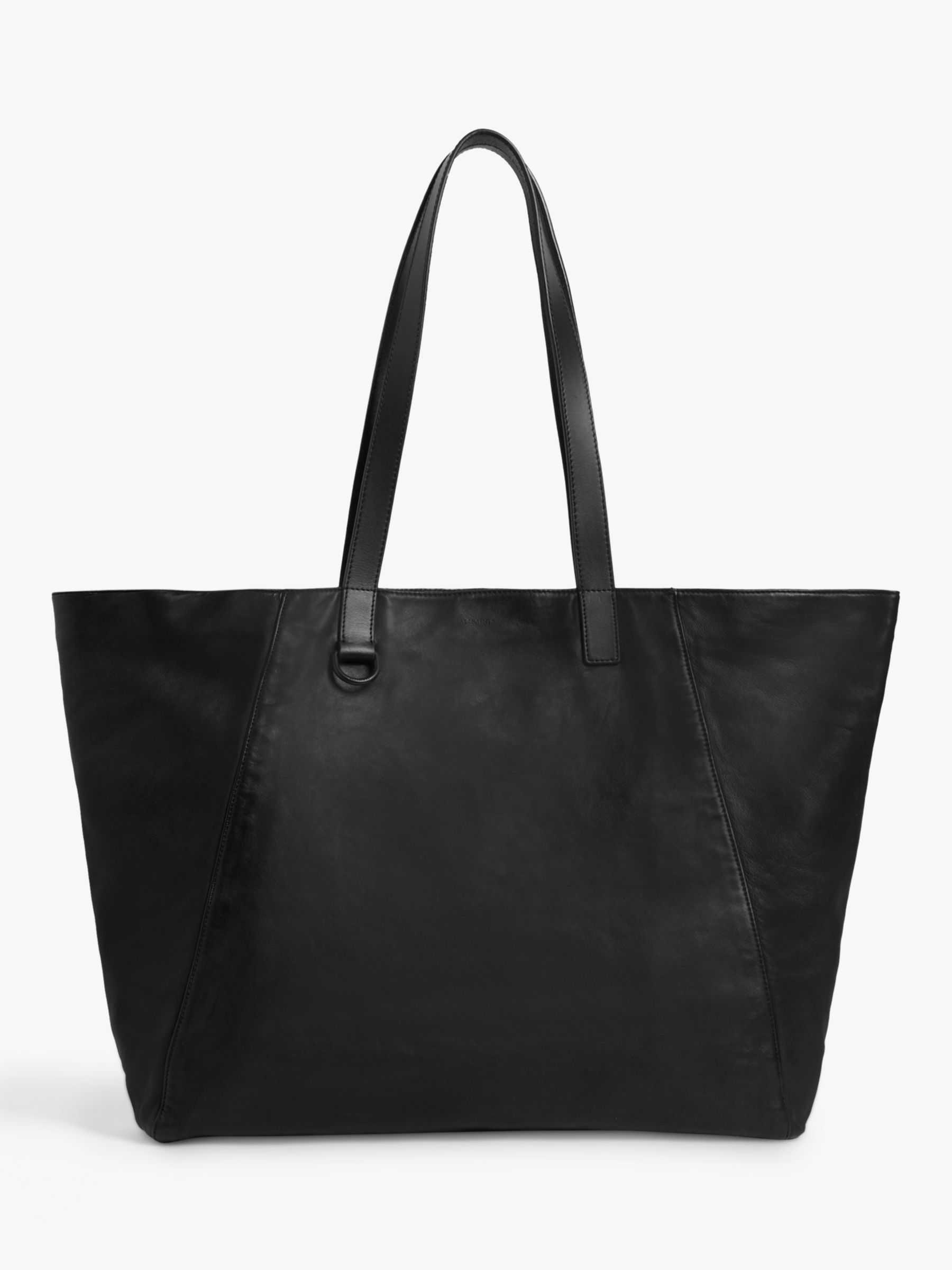 AllSaints Cutler Leather Tote Bag, Black at John Lewis & Partners