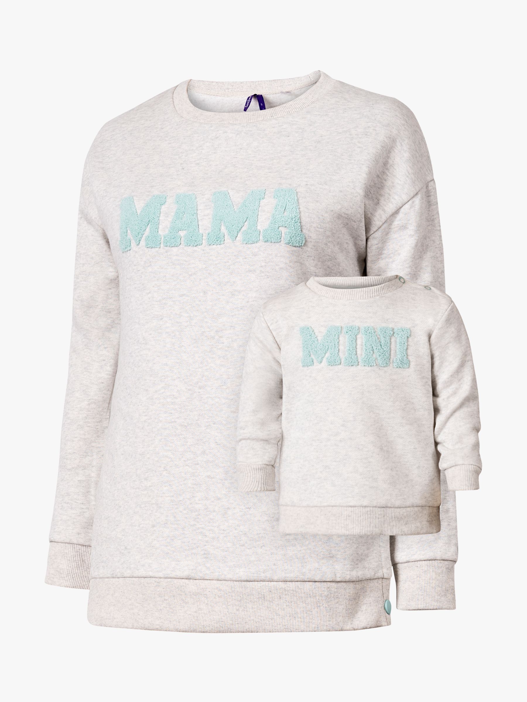 Seraphine Mama & Mini Nursing Sweatshirt & Baby Sweatshirt, Grey Marl, M