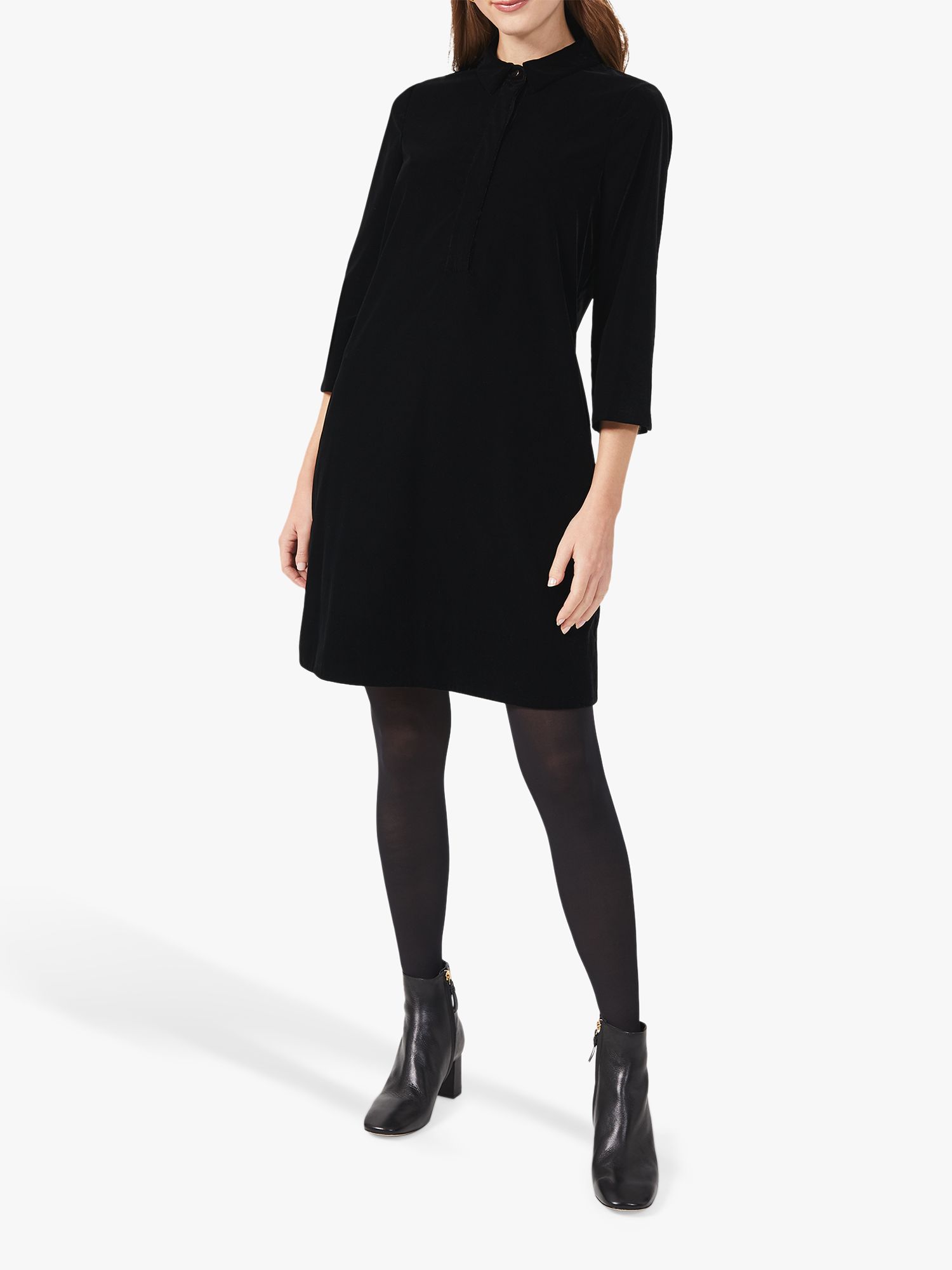 black velvet shirt dress