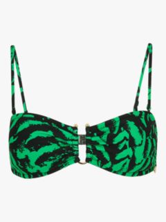 Whistles Animal Print Bikini Top, Green/Multi, 6