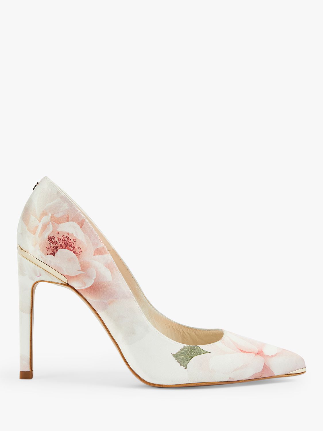 Ted Baker Phlora Floral Leather Court Shoes, Pink, 3