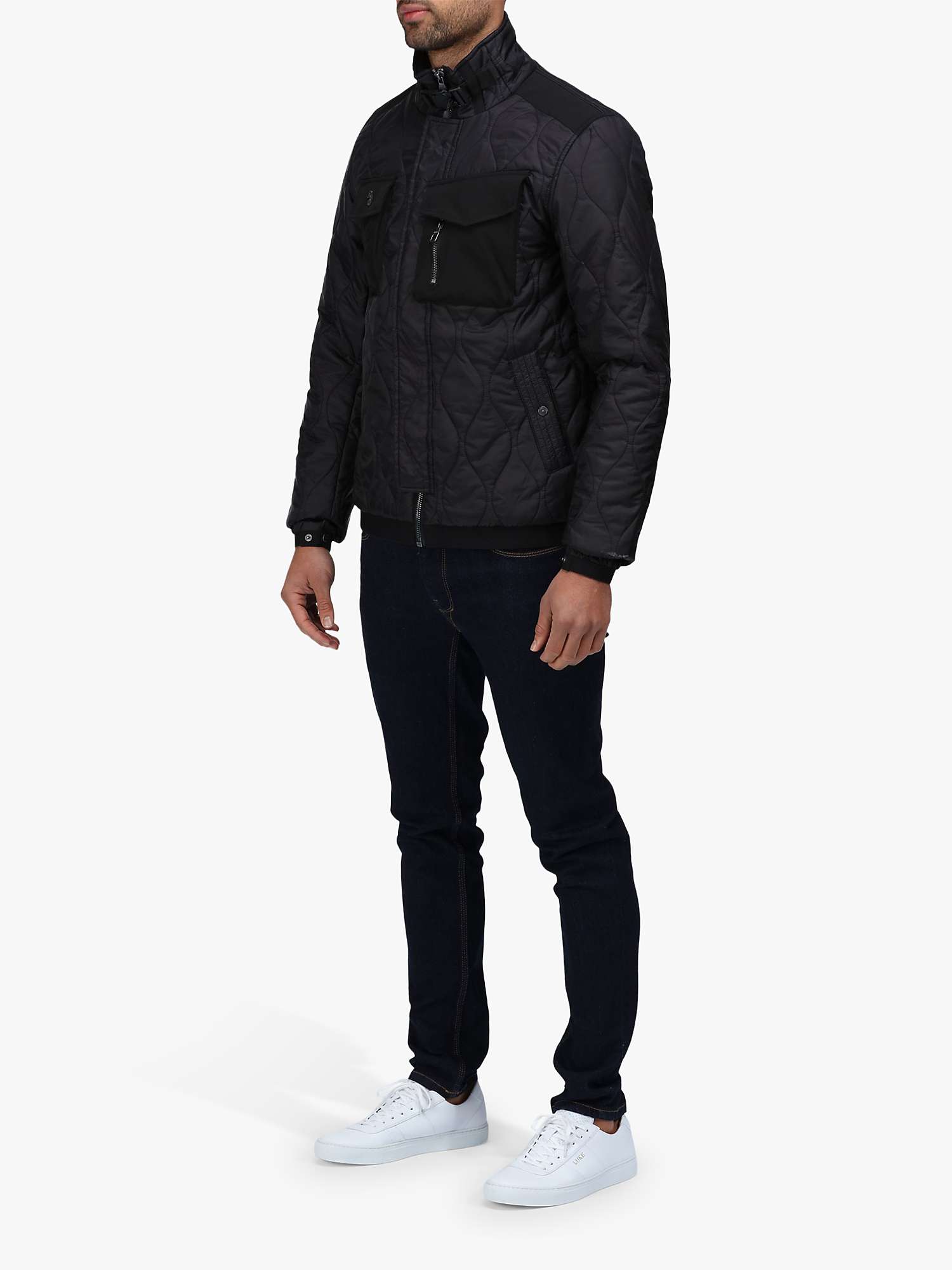 LUKE 1977 Beautility Utility Pocket Quilted Field Jacket, Jet Black at ...