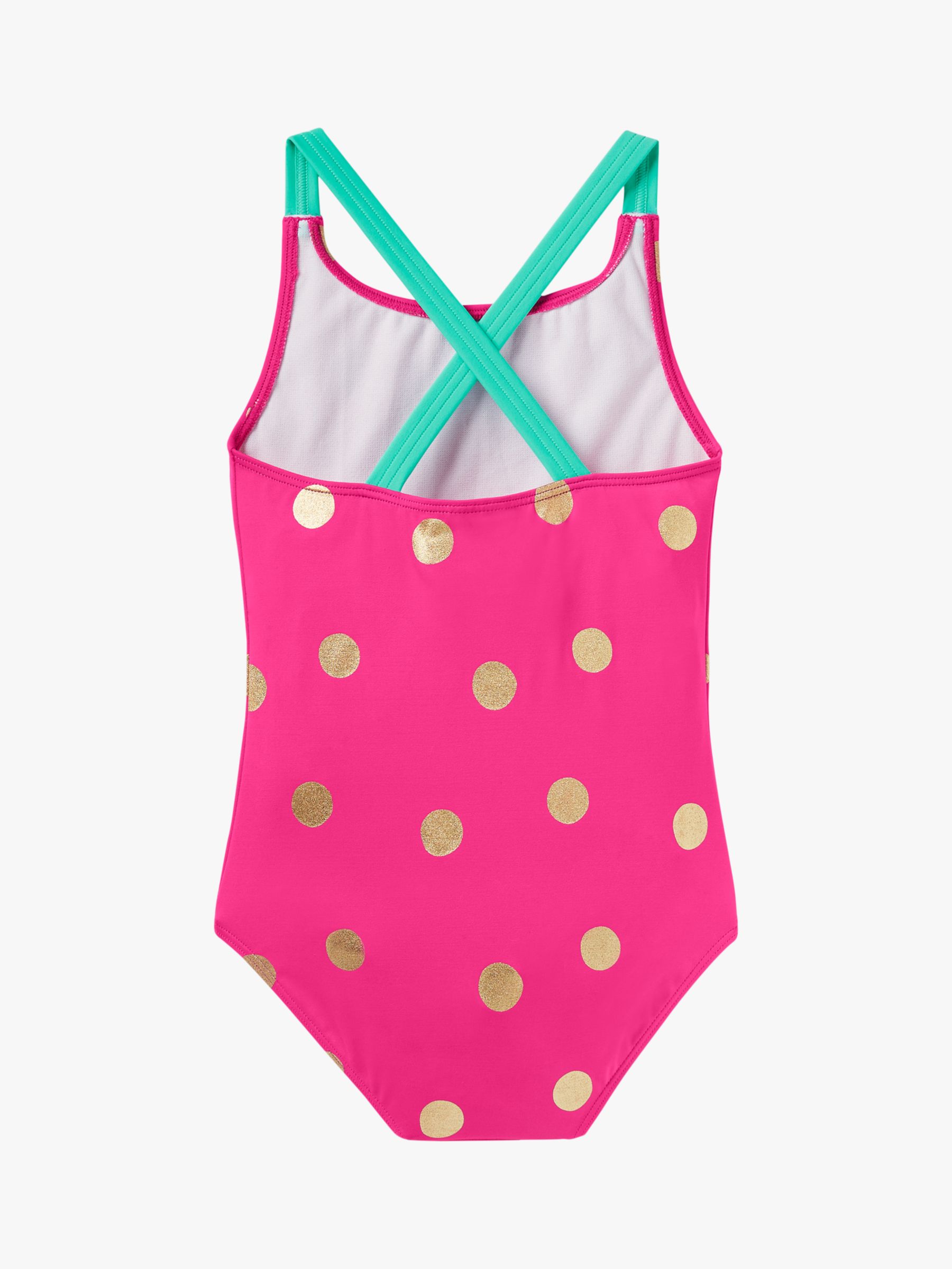 Mini Boden Girls Cross Back Swimsuit Pink