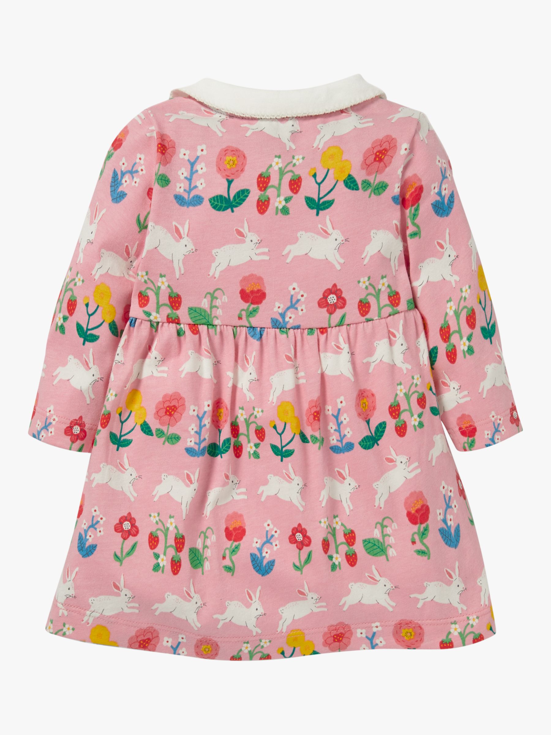 Mini Boden Baby Collared Rabbit Print Dress, Pink Lemonade at John ...