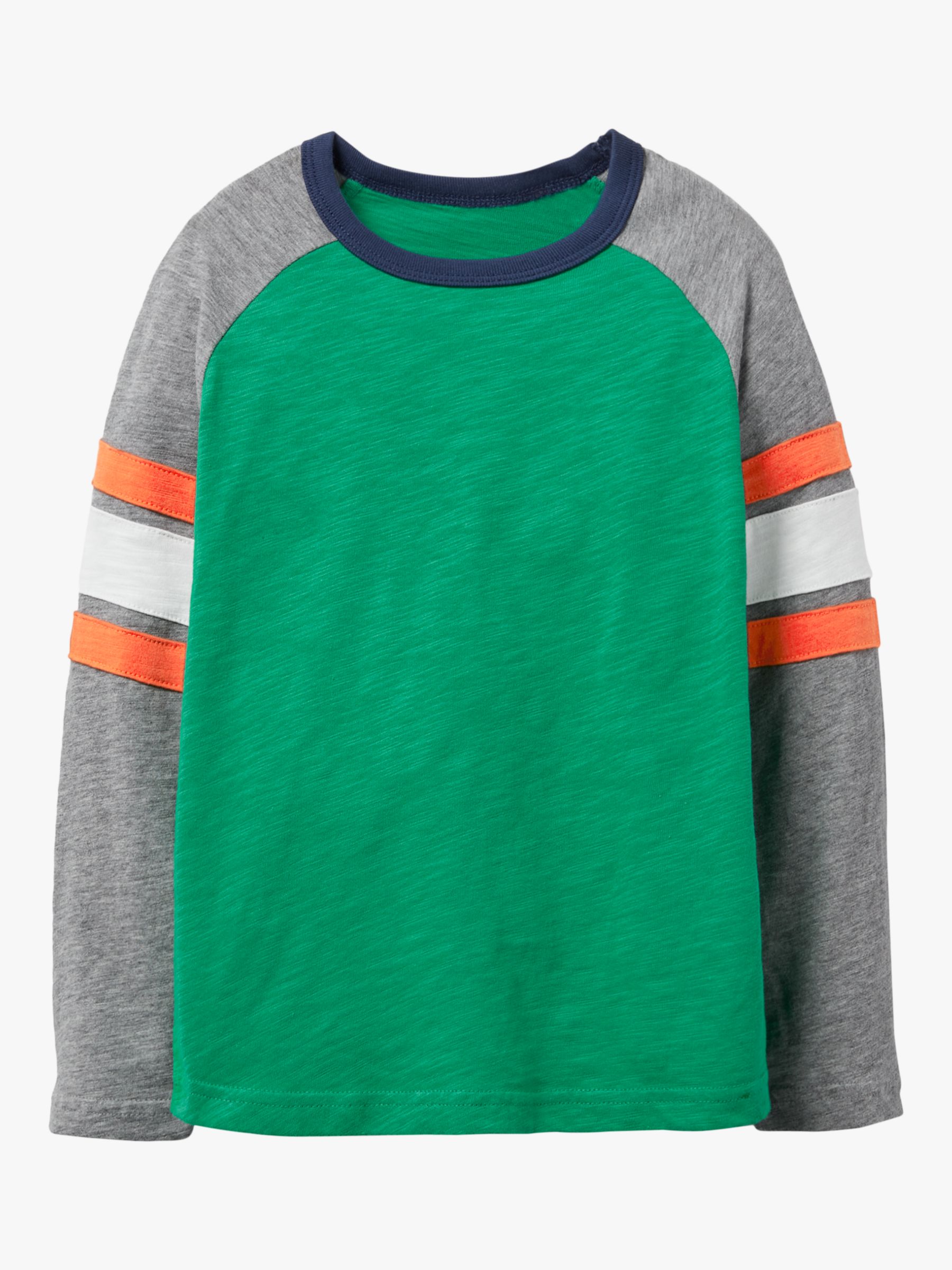 Mini Boden Kids' Raglan Colour Block T-Shirt, Green