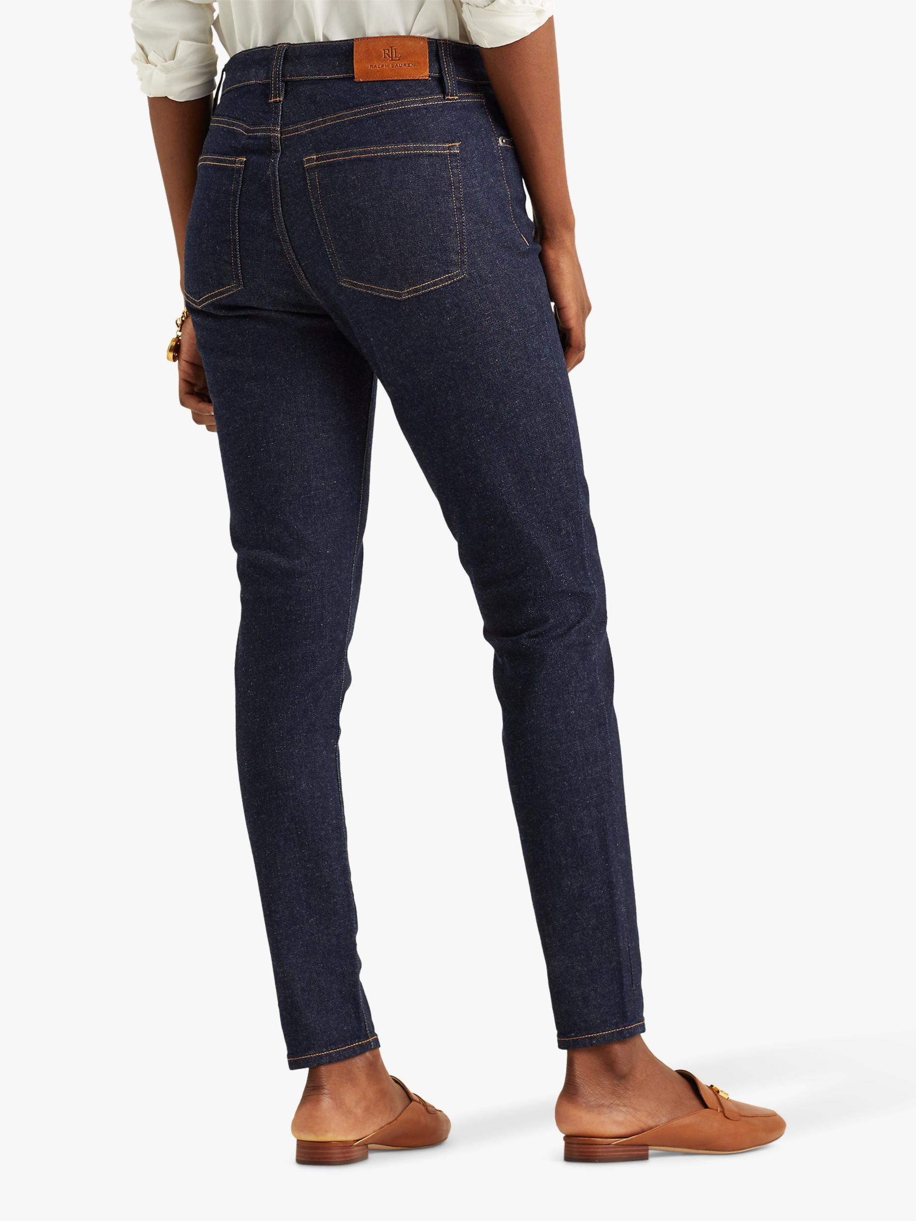 Lauren Ralph Lauren High Rise Five Pocket Slim Jeans, Blue, 8