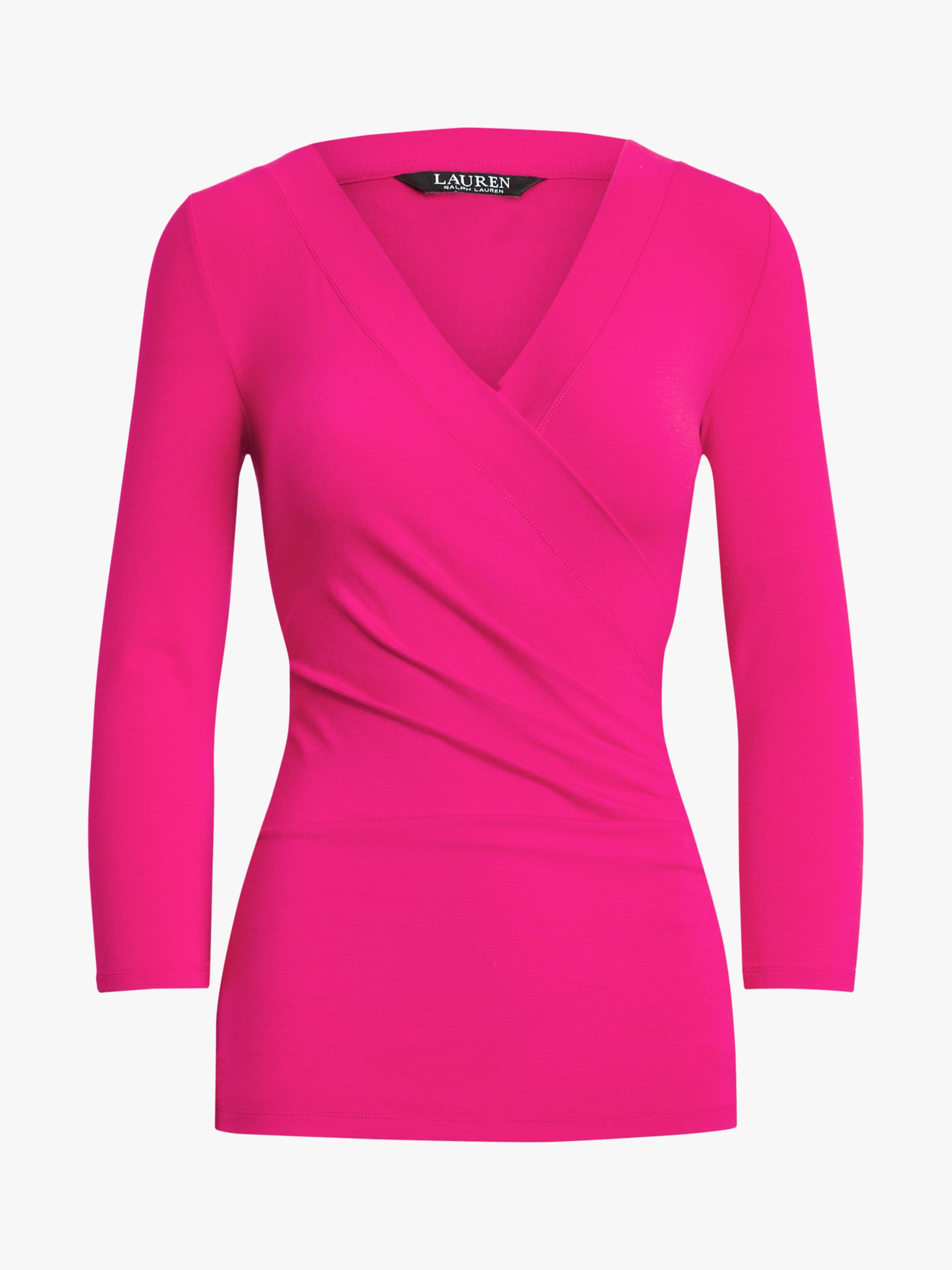 Lauren Ralph Lauren Alayja Wrap Top, Nouveau Bright Pink