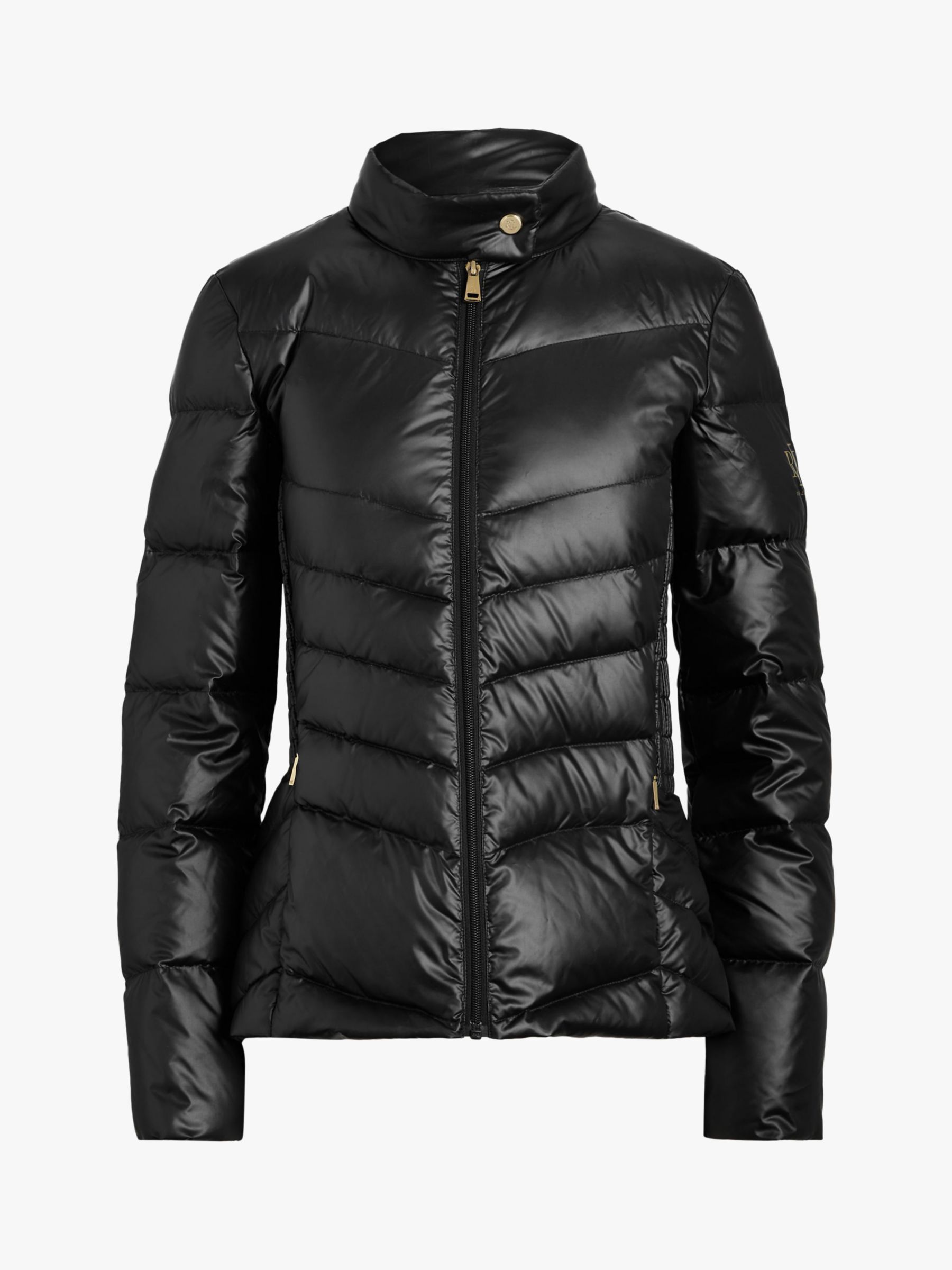 Lauren Ralph Lauren Moto Down Puffer Jacket, Black at John Lewis & Partners