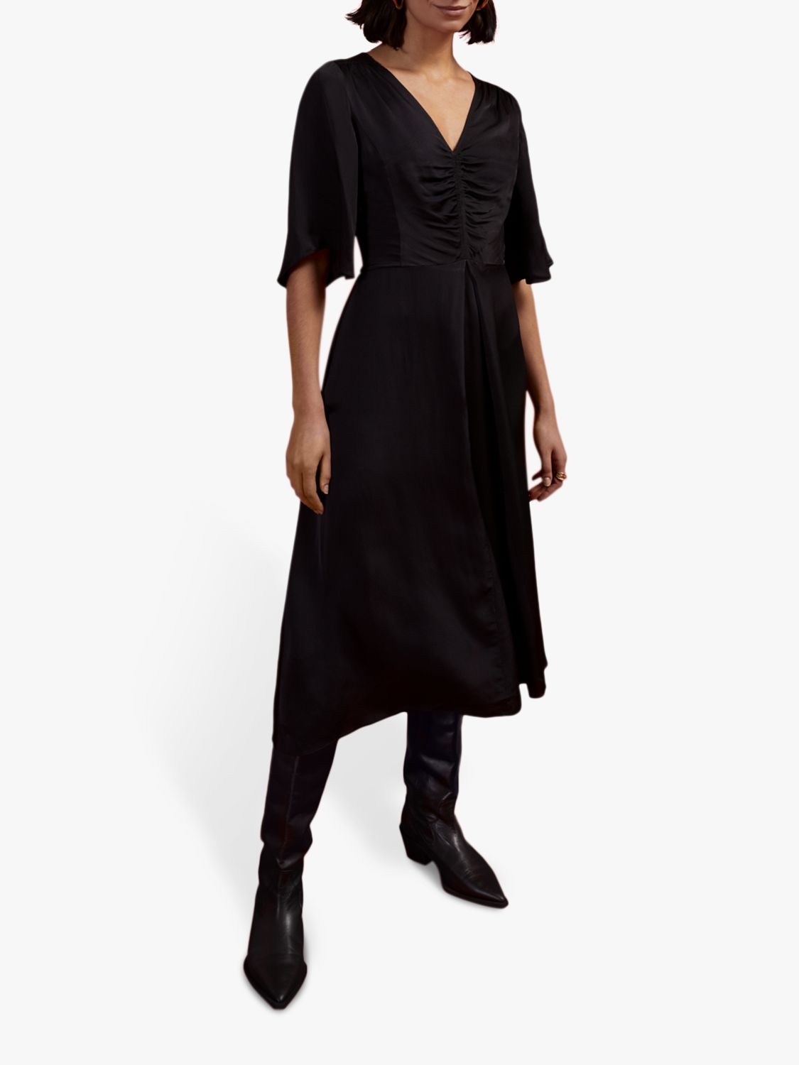 Jigsaw Hammered Satin VNeck Dress at John Lewis & Partners