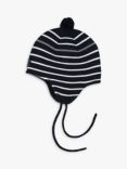 Polarn O. Pyret Children's Stripe Merino Hat, Navy