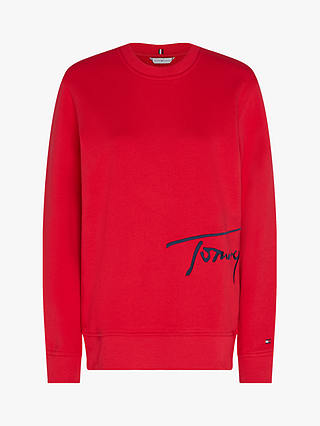 Tommy Hilfiger Script Sweatshirt, Cornell Red