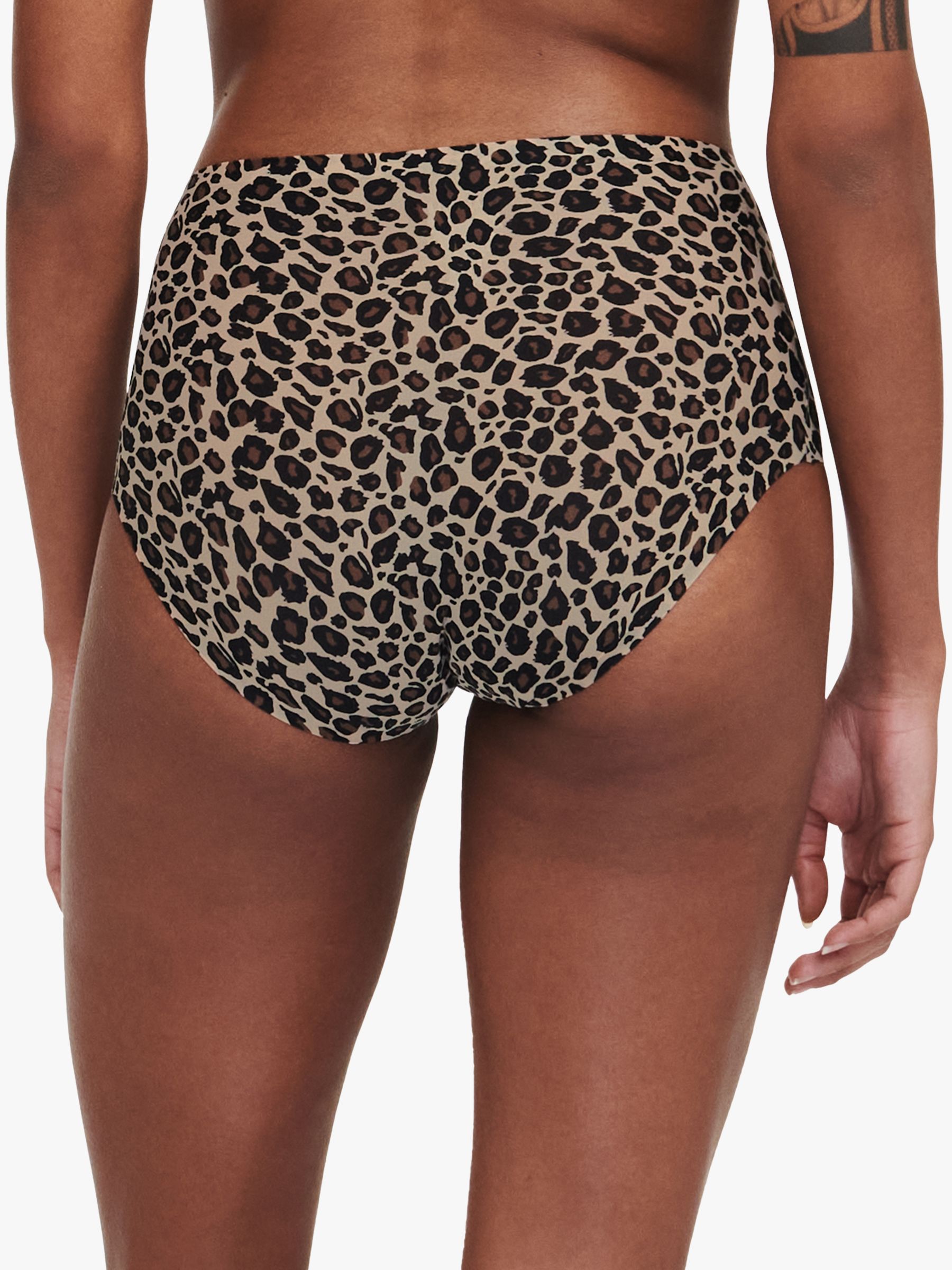 Chantelle Soft Stretch High Waisted Knickers, Leopard Print, One Size