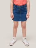 John Lewis & Partners Kids' Denim Skirt, Mid Blue