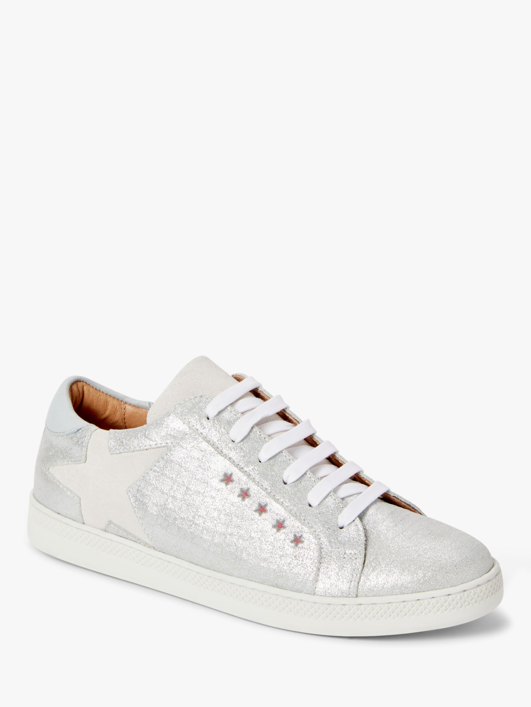 AND/OR Elana Leather Star Trainers, Silver at John Lewis & Partners