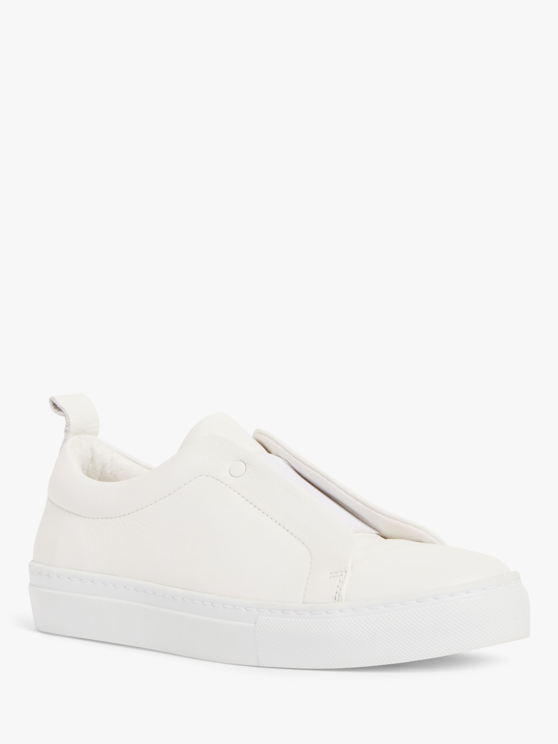 Kin New Enni Leather Slip On Trainers, Off White at John Lewis & Partners