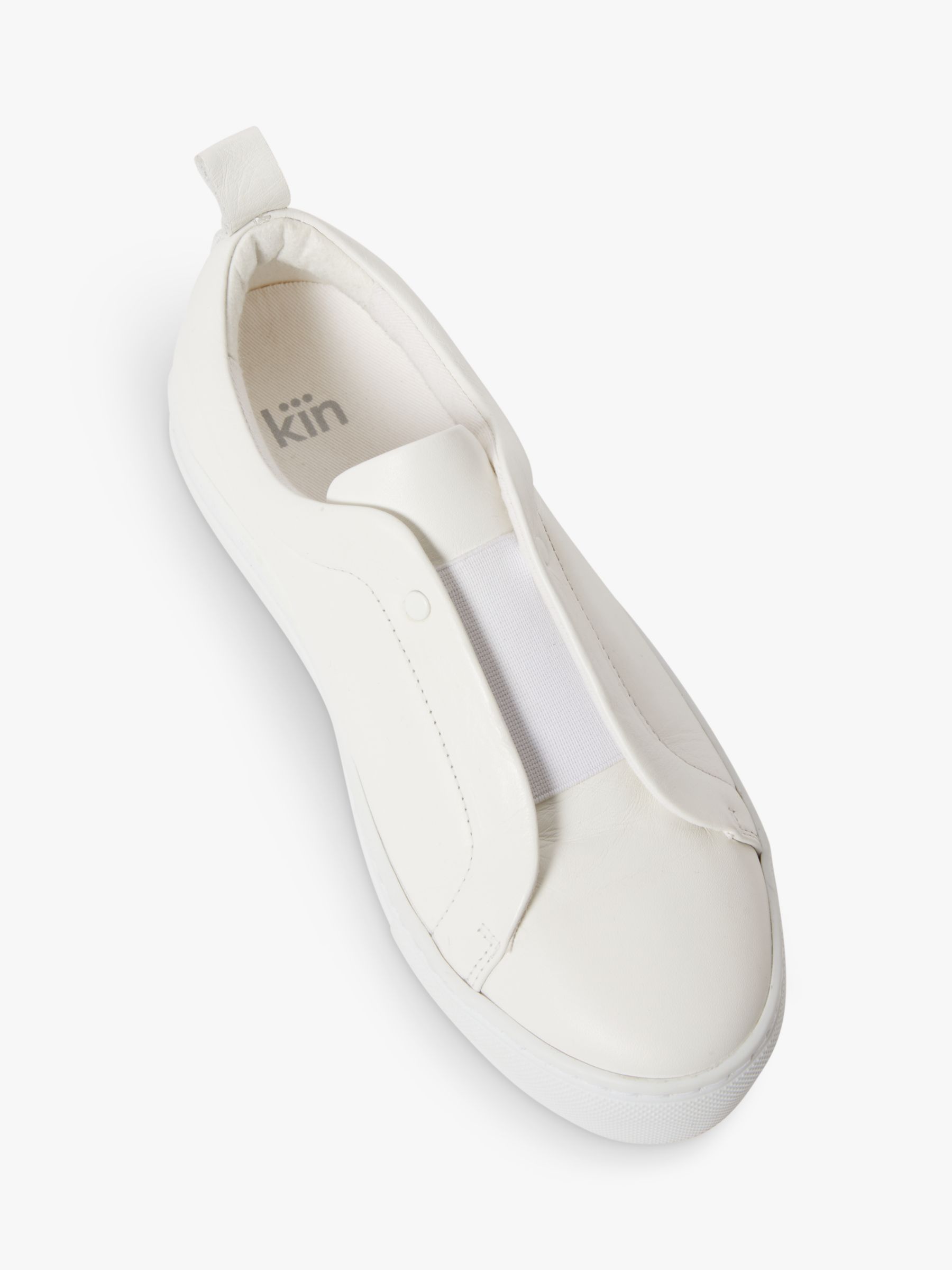 Kin New Enni Leather Slip On Trainers, Off White at John Lewis & Partners