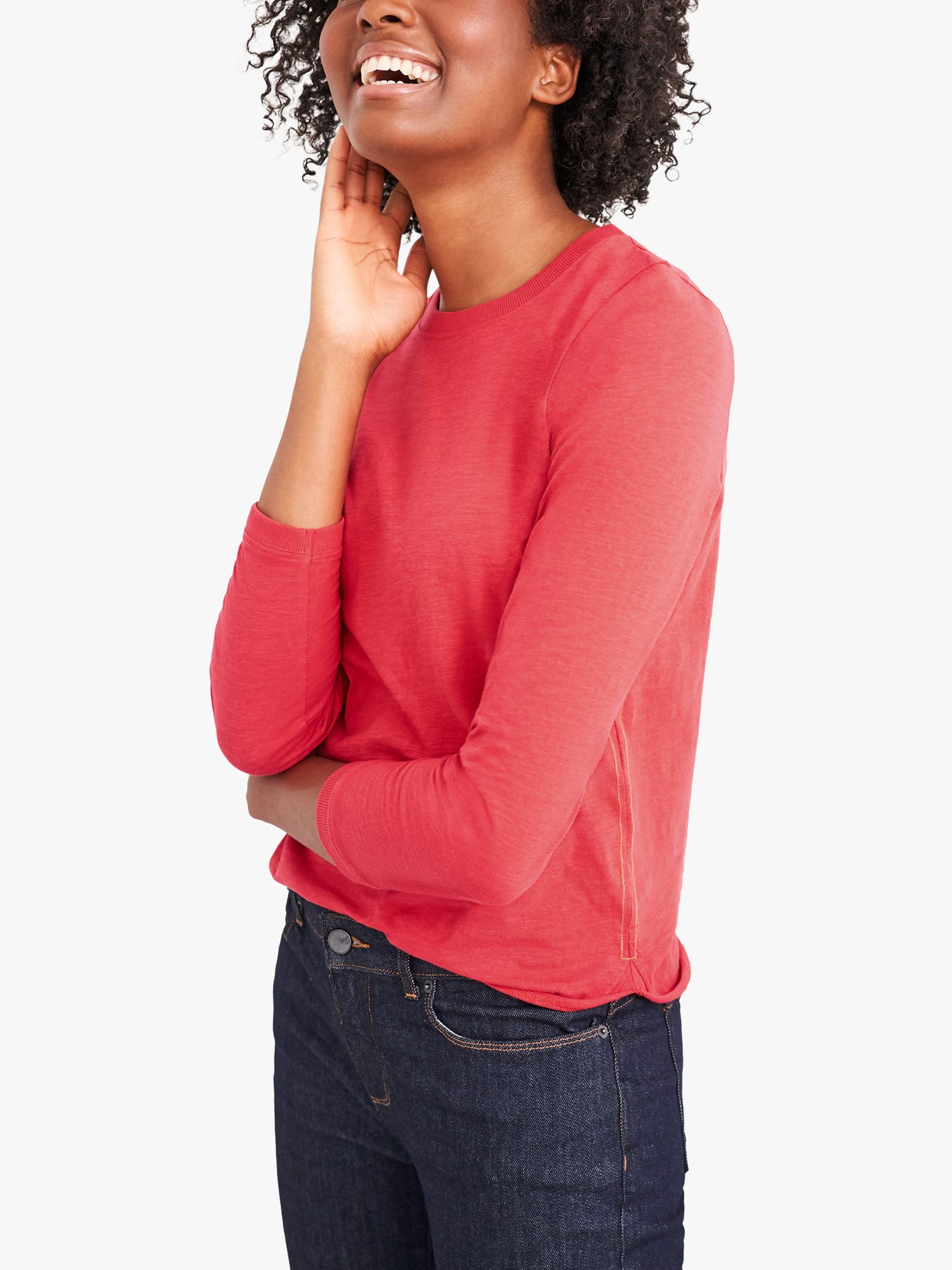 White Stuff Cassie Organic Cotton Crew Neck T Shirt Red At John Lewis And Partners 