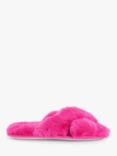 ANYDAY John Lewis & Partners Cross Faux Fur Slider Slippers