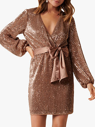 Forever New Di Sequin Mini Dress, Copper Queen