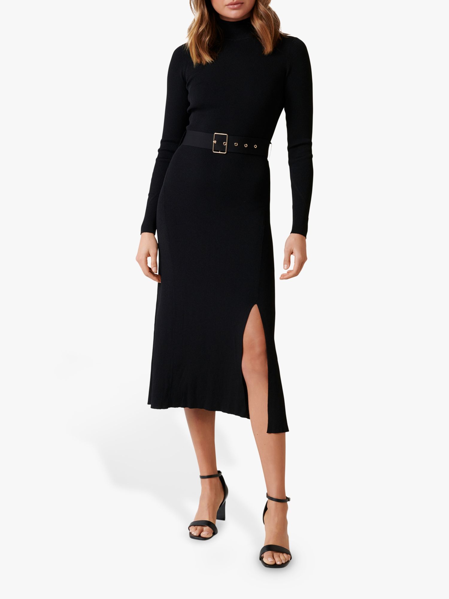 Forever New Maven Knitted Dress, Black at John Lewis & Partners