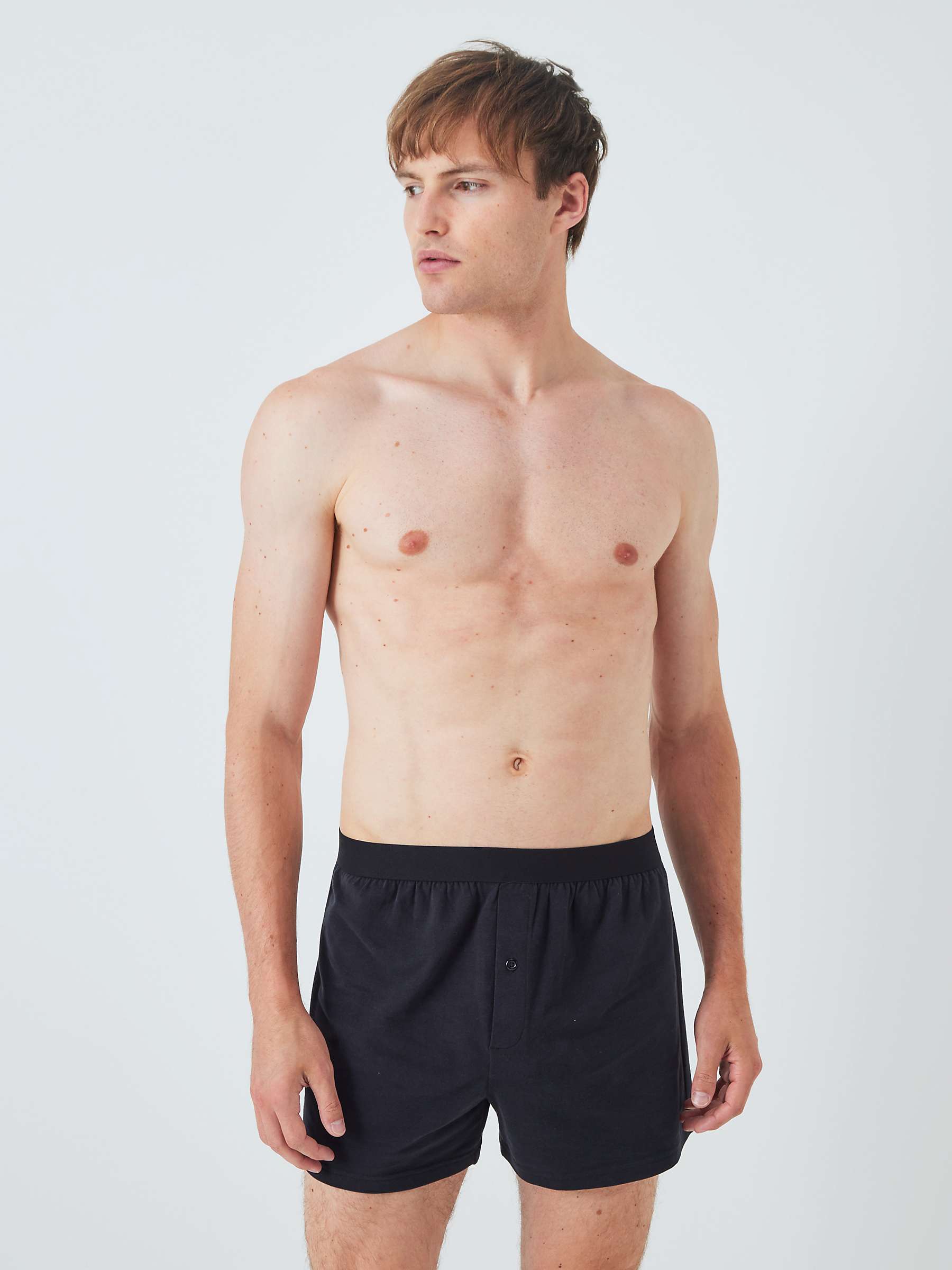 Buy John Lewis ANYDAY Jersey Boxers, Pack of 3, Black Online at johnlewis.com