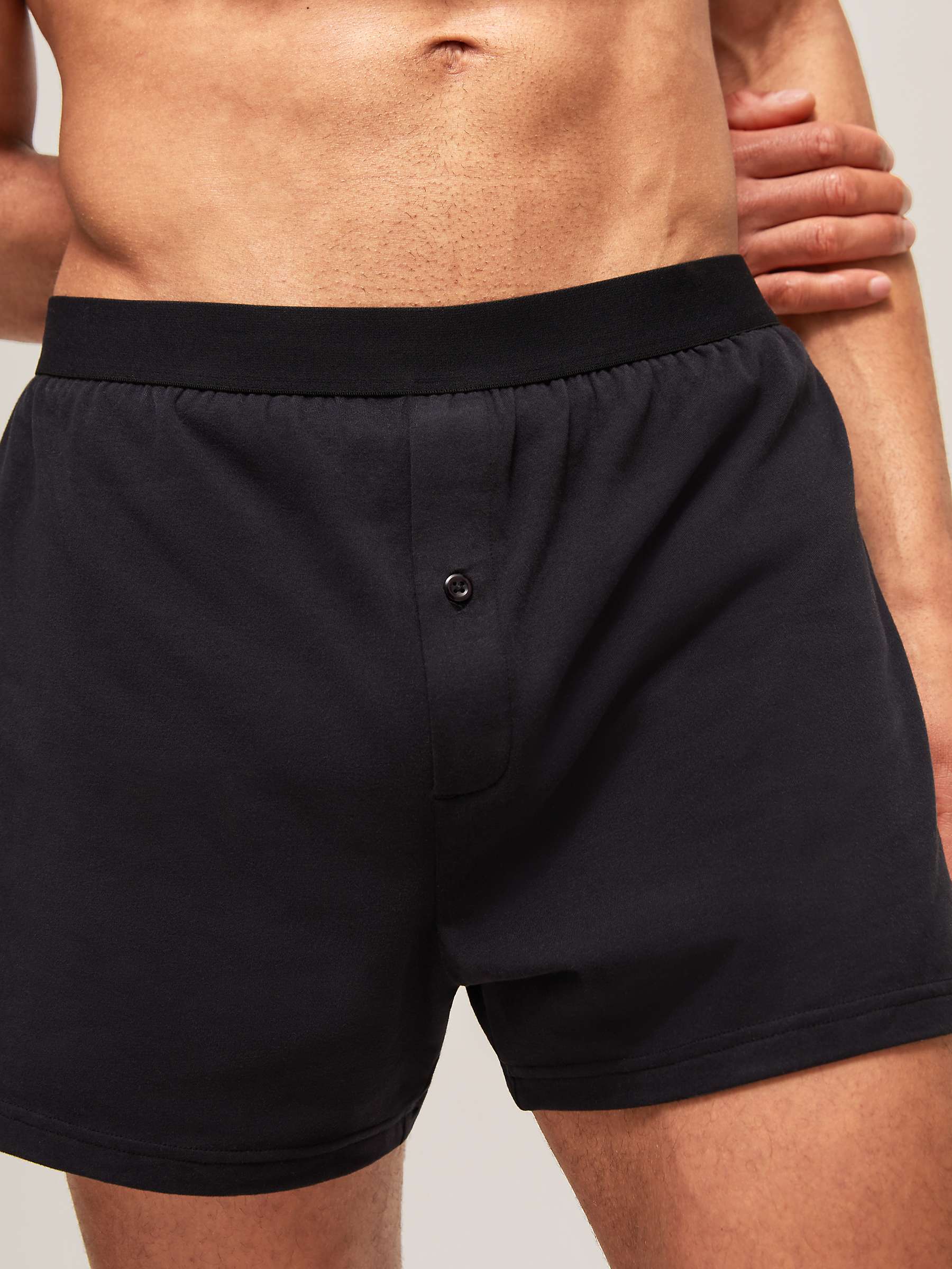 John Lewis ANYDAY Jersey Boxers, Pack of 3, Black at John Lewis & Partners