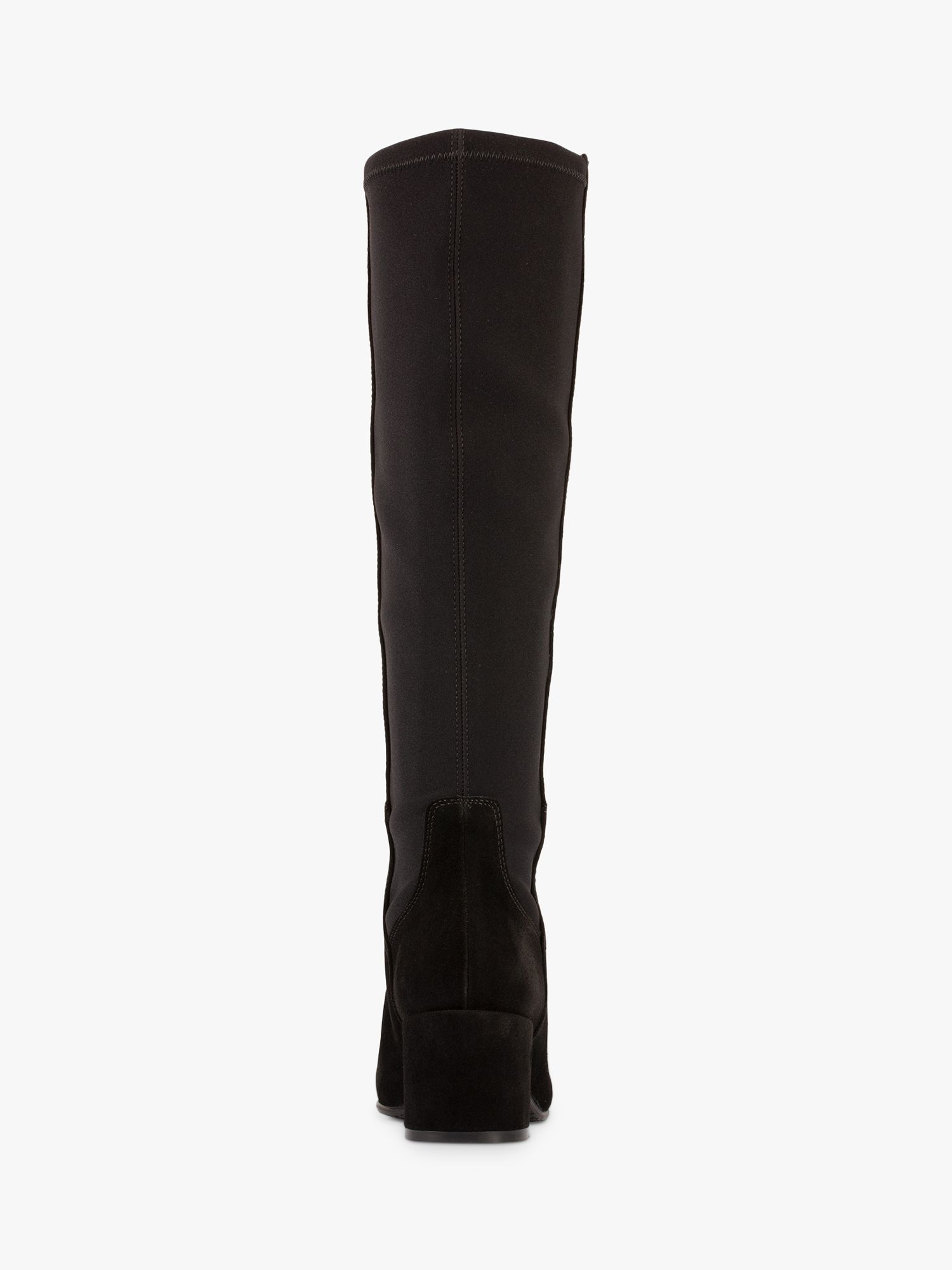 Clarks Sheer Block Heel Suede Knee Boots Black At John Lewis And Partners 7097