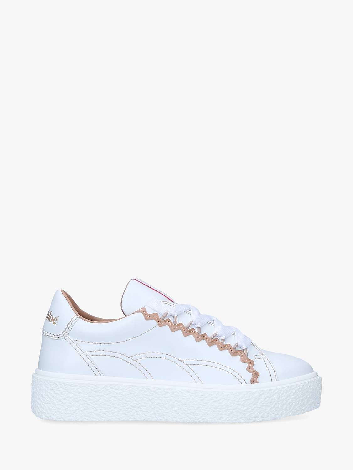 Buy See by Chloé Sevy Low Top Leather Trainers, White/Multi Online at johnlewis.com