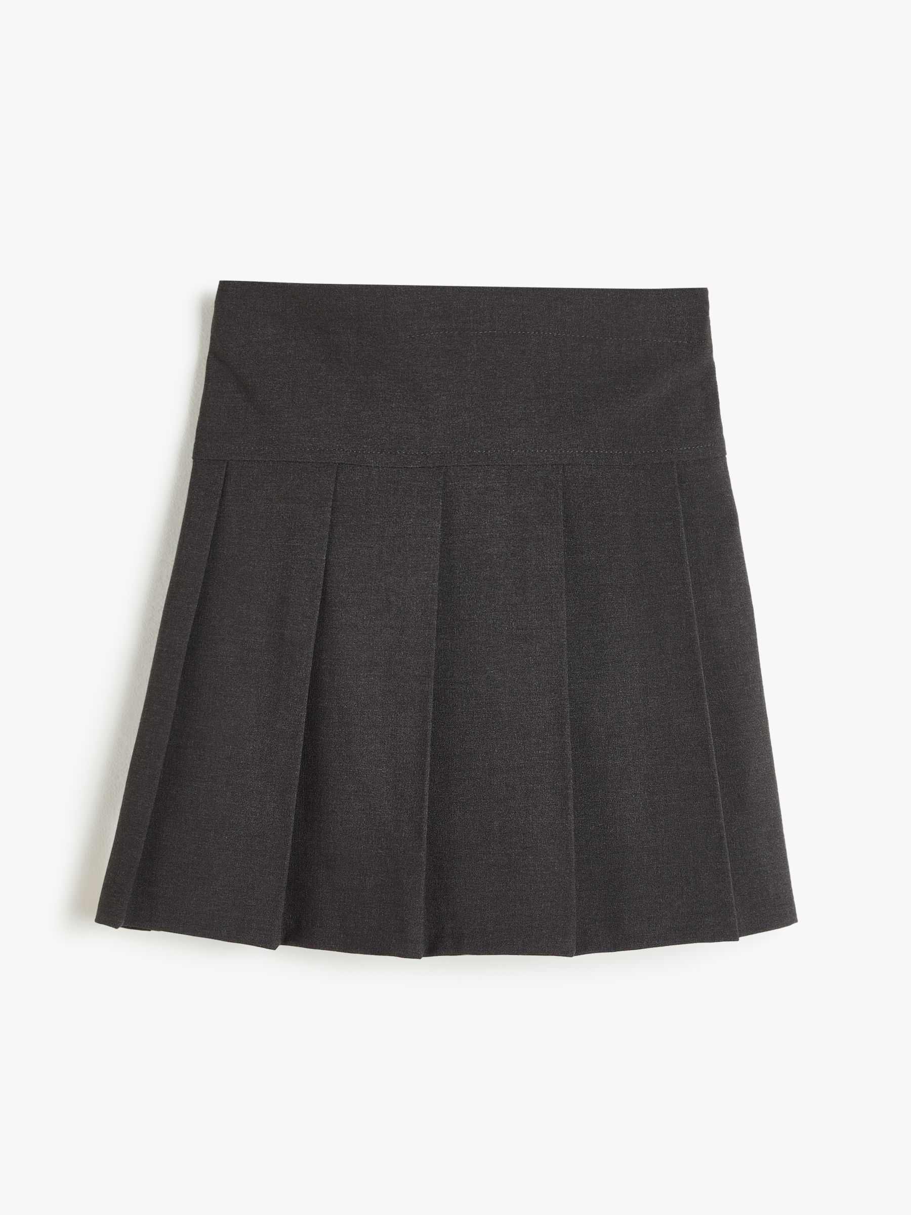 Girls' Black Senior Plus Fit Permanent Pleats School Skirt
