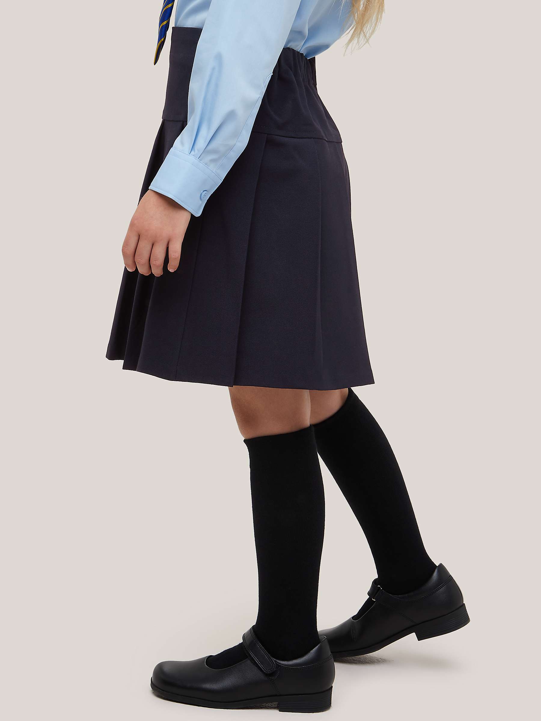 John Lewis  Girls' Adjustable Waist A-Line School Skirt 13ys Navy 