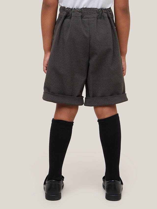 John Lewis Girls' Adjustable Waist City School Shorts, Grey