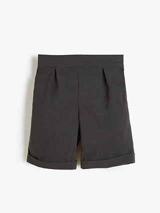 John Lewis Girls' Adjustable Waist City School Shorts, Grey