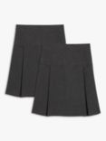 John Lewis ANYDAY Girls' Adjustable Waist School Skirt, Pack of 2, Grey