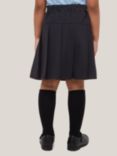 John Lewis Girls' Generous Fit Adjustable Waist Pleated Stain Resistant School Skirt, Navy