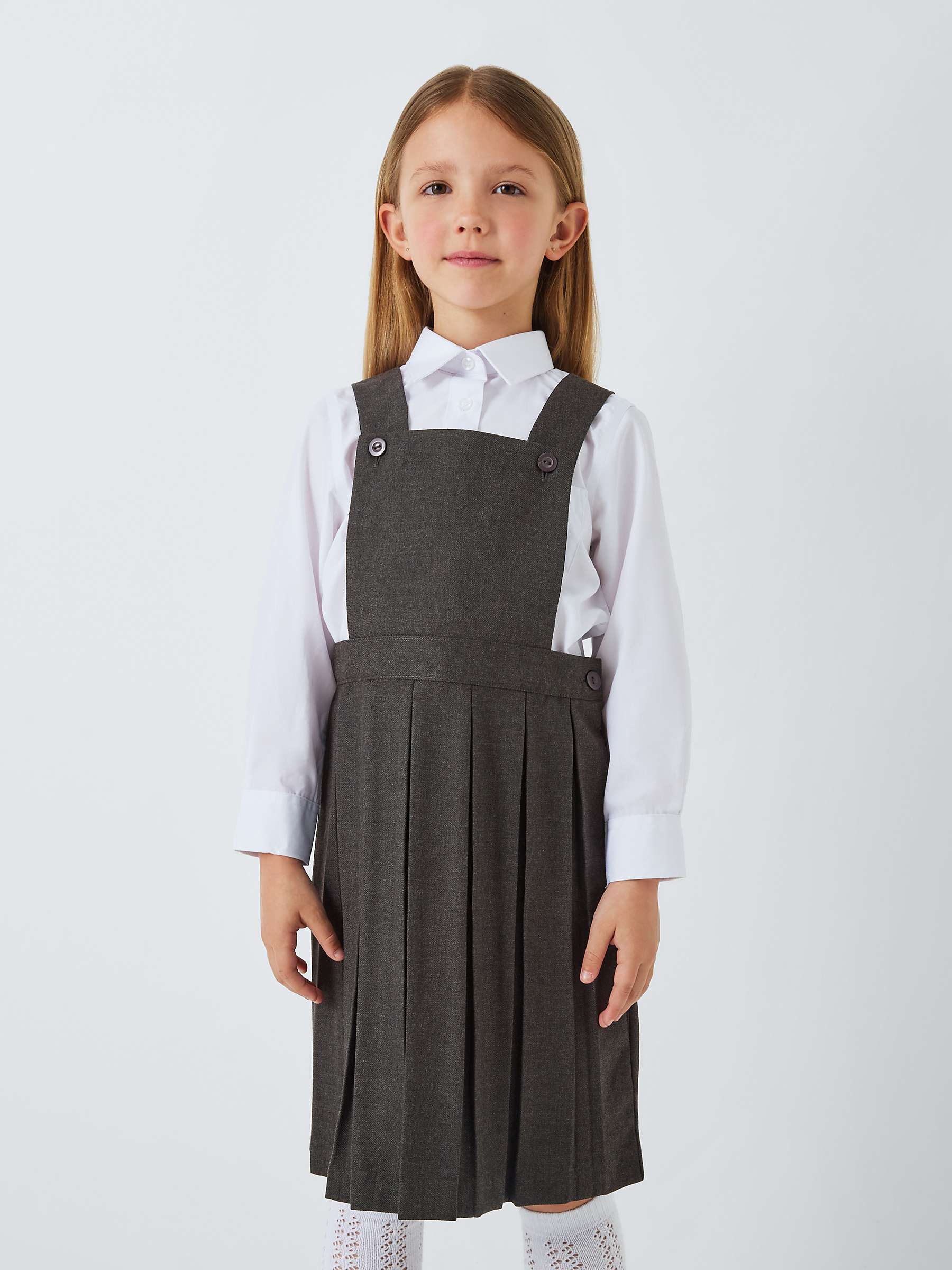 Buy John Lewis Girls' Bib School Tunic, Grey Online at johnlewis.com