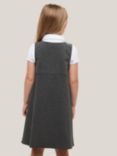 John Lewis Girls' Pleated School Tunic With Bow, Grey, Grey