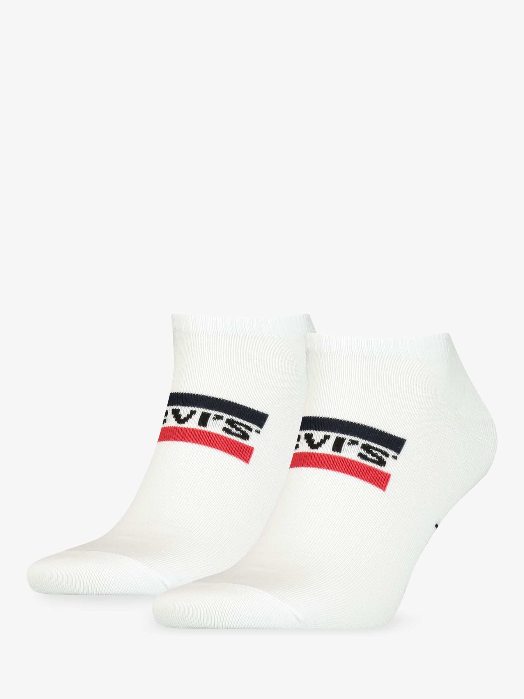Levi's Low Cut Sportswear Logo Socks, Pack of 2, White S-M male 72% cotton, 26% polymide, 2% elastane