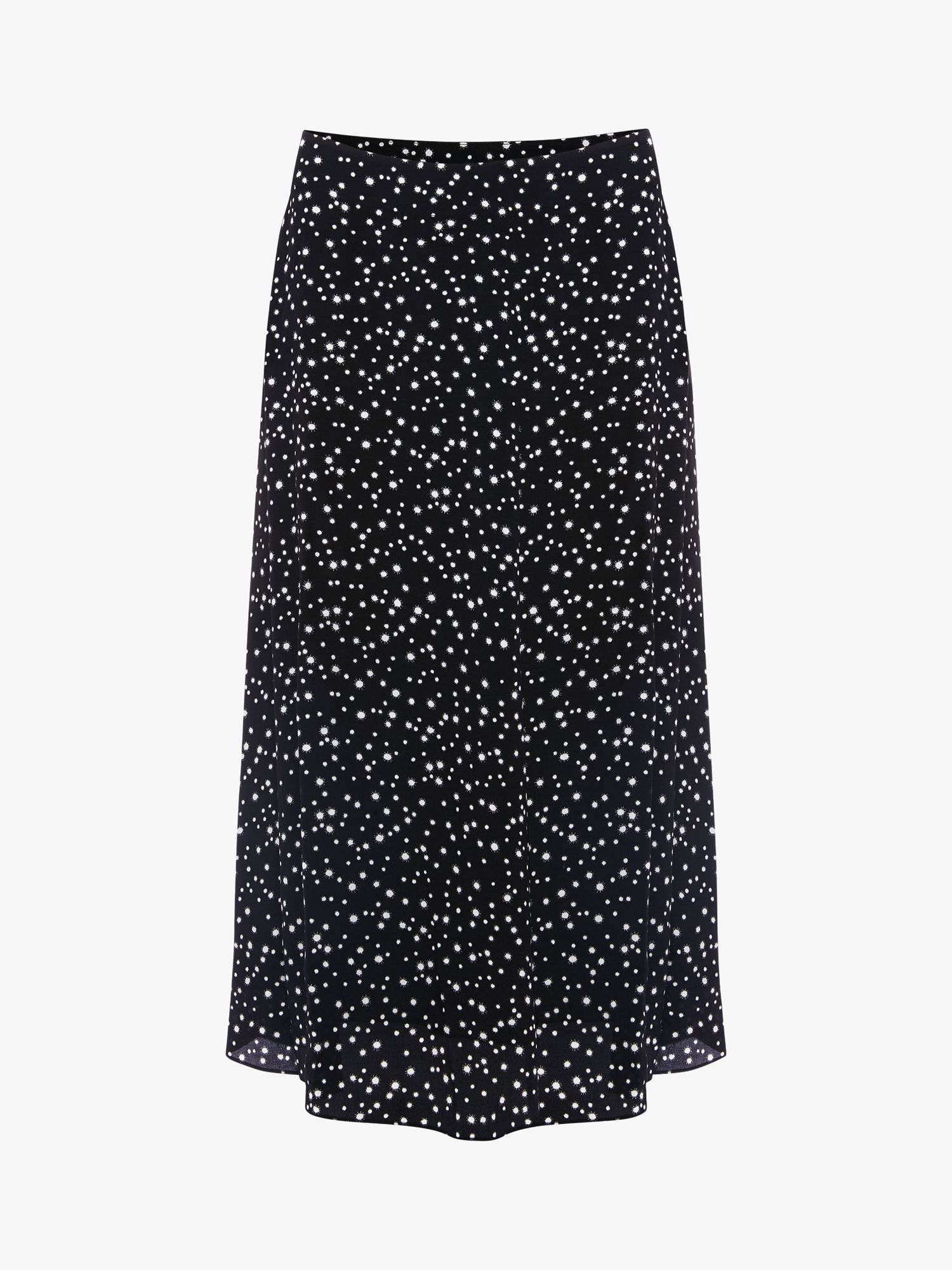 Hobbs Annette Spot Skirt, Black/Ivory